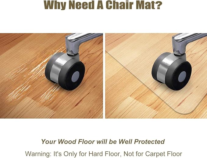 Azadx Office Chair Mat for Hardwood Floor 36 X 48, Plastic Mat for Office Chair - Image 3