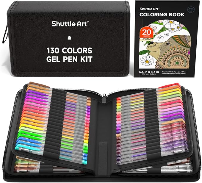 Shuttle Art Gel Pens, 130 Colors Gel Pen by ShuttleArt