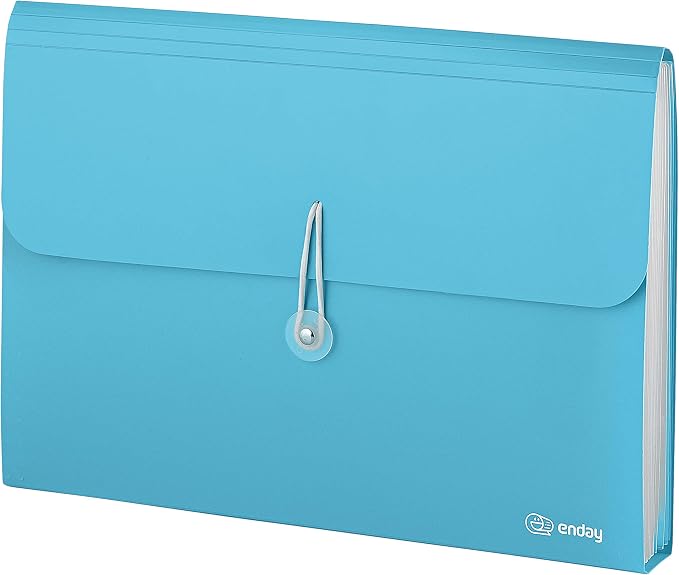 Accordion File Organizer Blue, 7 Pocket Expanding File and Cover Folder by Enday