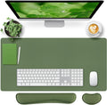 Bloss Keyboard Wrist Rest + Mouse Wrist Rest + Leather Desk Mat, Non-Slip Desk by Bloss