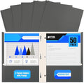 Better Office Products Gray Paper 2 Pocket Folders by BetterOfficeProducts