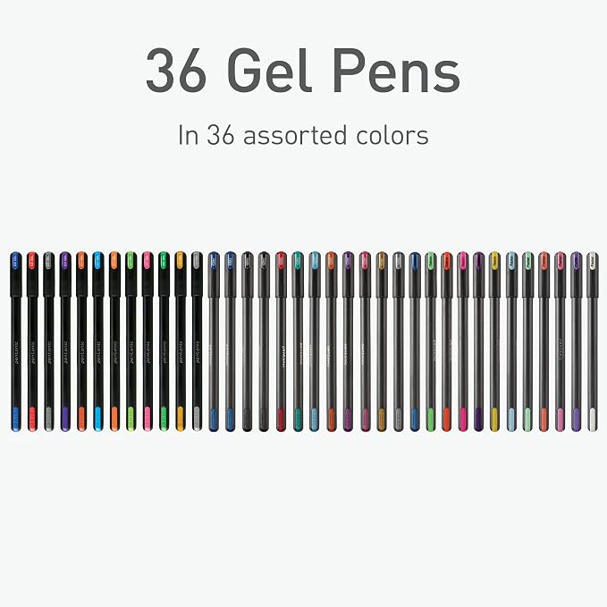 Pentonic Gel Pens, 36 Assorted Colors, Medium & Fine Point, Smooth Writing - Image 3