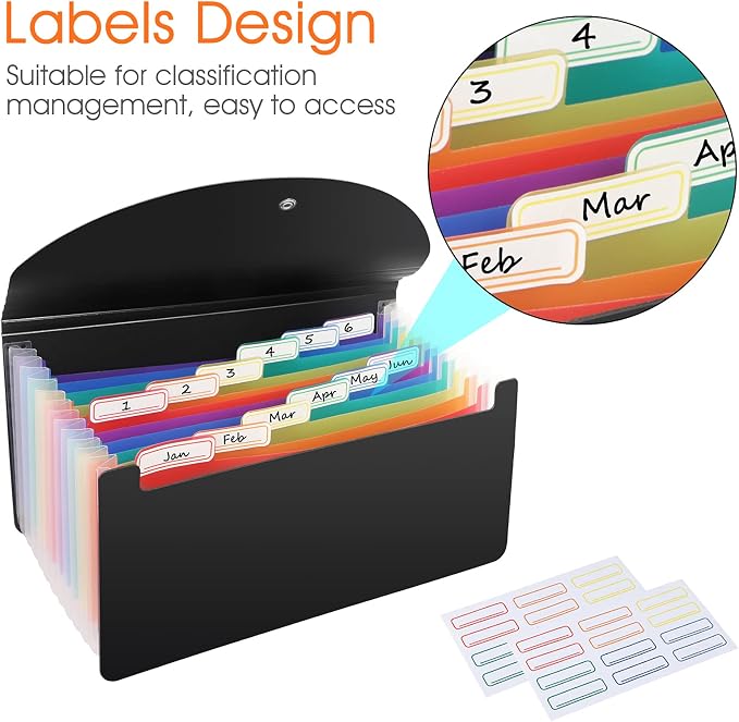 2 Pack 13 Pockets A6 Mini Coupon Organizer Wallet, Expandable Accordion File - Image 4