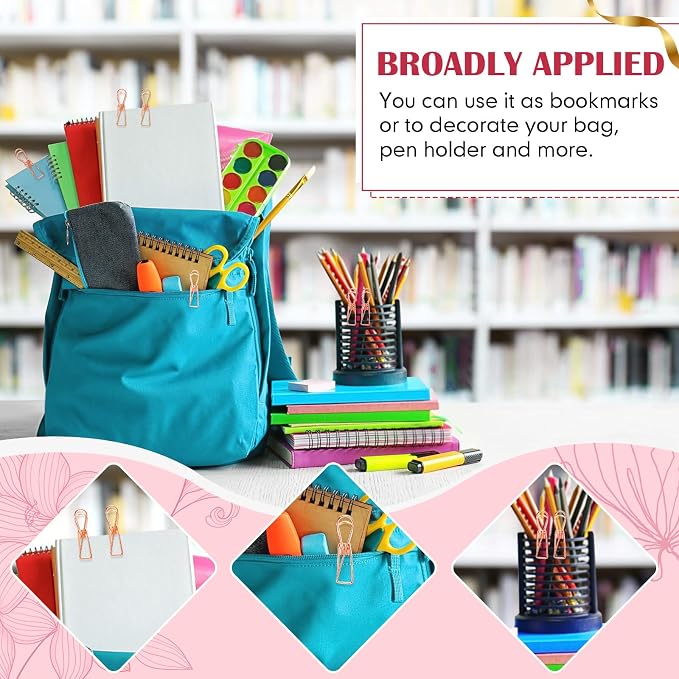 100 Pcs Paper Clips Metal Wire Hollow Out Clothespins Multi Purpose Utility - Image 5