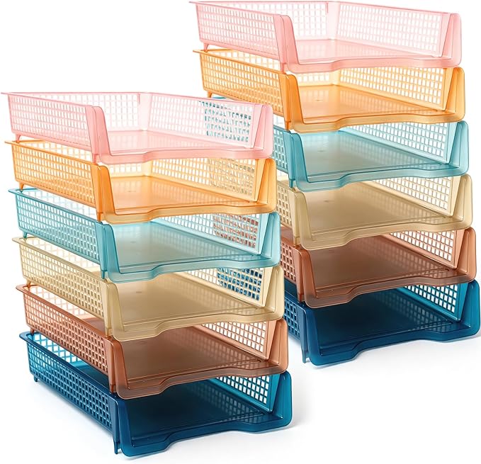 Geetery Set of 12 Turn in Trays Classroom Plastic Trays by Geetery