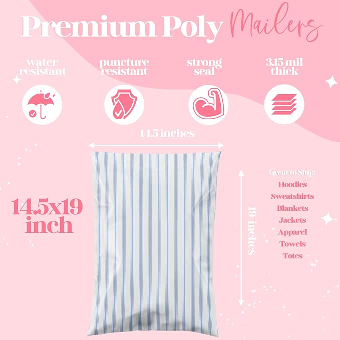 Pretty Package Store 14.5x19 Designer Poly Mailer 100 Pack Heavy Duty - Image 2