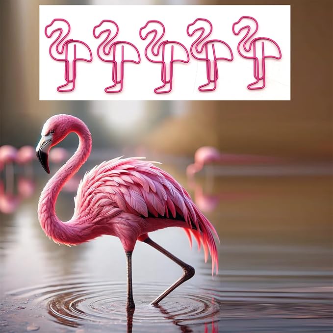 60 Pcs Flamingo Paper Clips, Flamingo Office Supplies Desk Accessories - Image 2