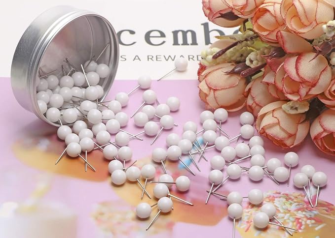 Tupalizy 100PCS 1/4 Inch Small Round Head Map Tacks Pins - Image 5