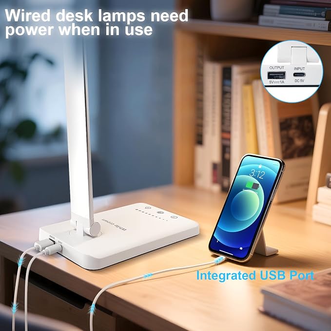 White crown LED Desk Lamp Dimmable Table Lamp Reading Lamp - Image 3