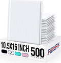 Fuxury 500 Pack White Bubble Mailers 10.5x16 Inch, Self Seal Padded Envelopes by Fuxury