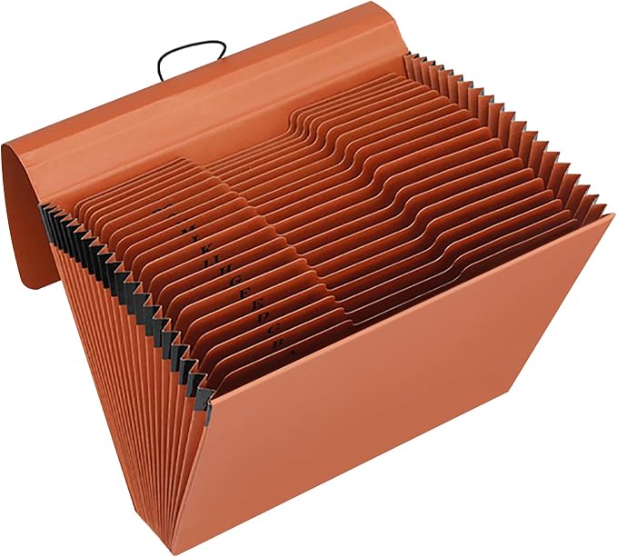 Expanding File Pockets with Cover, A-Z 21 Pockets Accordion File Organizer by OfficeSuppliesDirect