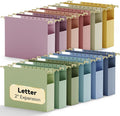 Letter Size Hanging File Folders Extra Capacity, 12 Pack Sturdy Pastel Heavy by NORDUN