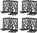VFINE 8-Piece Metal Bookends for Shelves, Decorative Desk Book Organizer by VFINE
