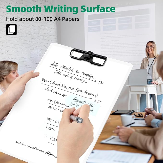 FRETONBA White Clipboard with Pen Holder, Hanging Clipboards Holds 8.5x11 Inch - Image 4