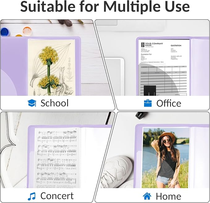 Sooez Art Portfolio 9"x12", 40 Pockets Large Folder Display 80 Pages, Heavy Duty - Image 7
