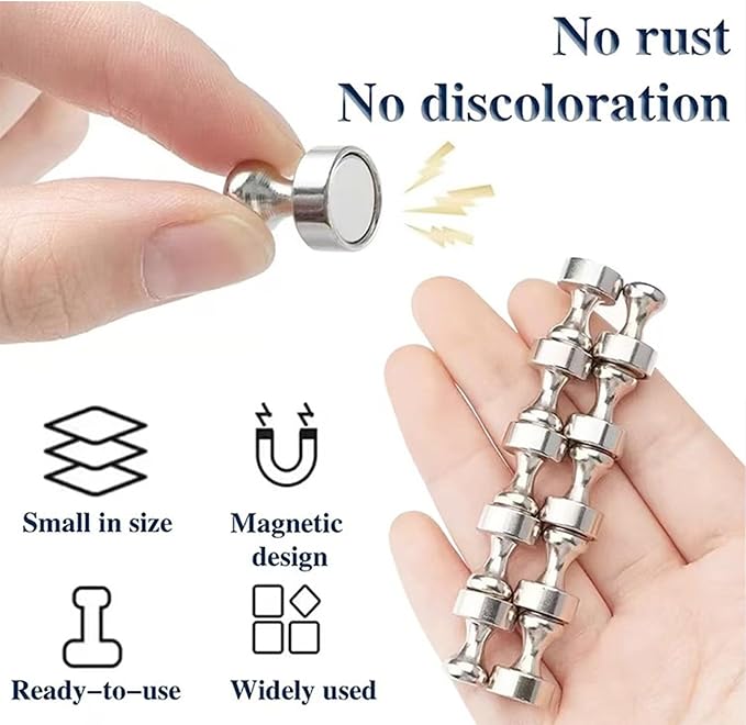 Strong Fridge Magnets, 12 x 16mm, Heavy Duty Magnetic Push Pins - Image 3