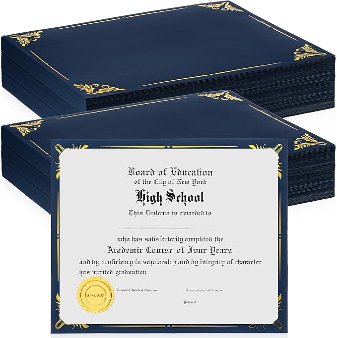 Fainne Certificate Holder Foil Border Bulk 8.5 x 11 Inch Single Sided Award by Fainne