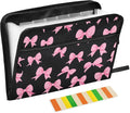 Expanding File Folder Pink Bow Black N Accordion File Organizer 13 Pockets by ALAZA