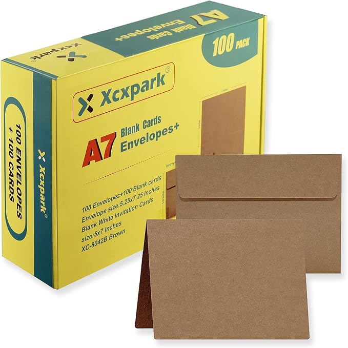 Xxcxpark 100 Qty 5.25 x 7.25 inches Printable A7 Invitation Envelopes & 100 Qty by Xxcxpark