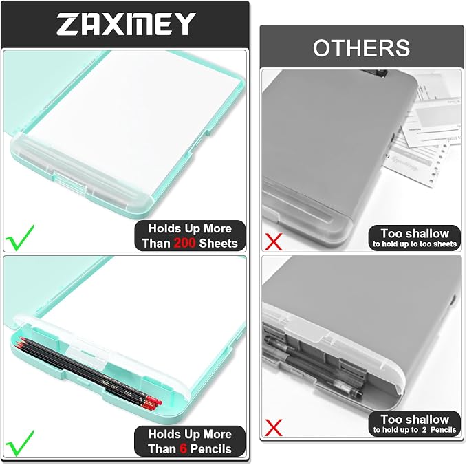 Plastic Clipboard with Storage, 8.5 x 11 Storage Organization Box Side-Opening - Image 5