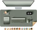 YSAGi Double-Sided Desk Pad, 35.4"x17"Leather Desk Mat, Eco Cork Desk Pad by YSAGi