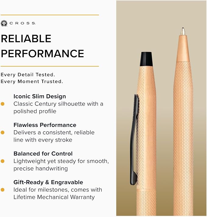 Cross Classic Century Brushed Rose-Gold PVD Ballpoint Pen - Image 6