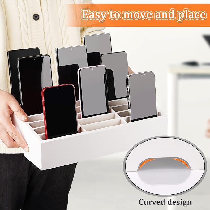 24-Grid Wooden Cell Phone Holder Desktop Organizer Storage Box - Image 6