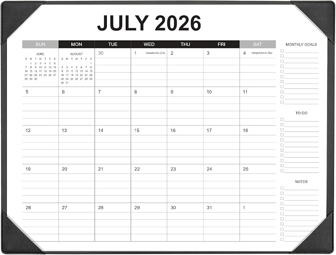 Desk Calendar 2026-2027 with Desk Mat – 22" x 17" Large Desk Pad Calendar Runs by Unknown