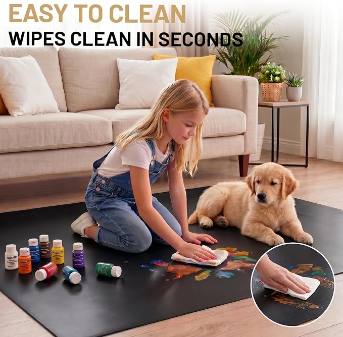 Black Office Chair Mat for Hardwood Floors 48" x 60", Heavy Duty Floor - Image 6