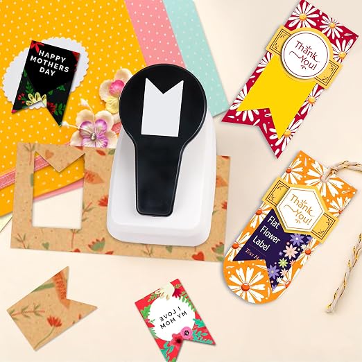 Paper Punches Tag Punches for Paper Crafts Banner Scrapbook Hole Punch 1.9 inch - Image 3