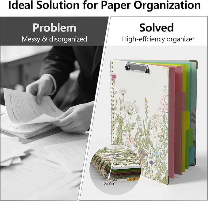 Clipboard Folio with Storage 8.5 X 11 Padfolio Notebook, Clipboards with - Image 6
