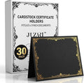 30 Pack Double Sided Certificate Holders 8.5x11 Black by Juzari