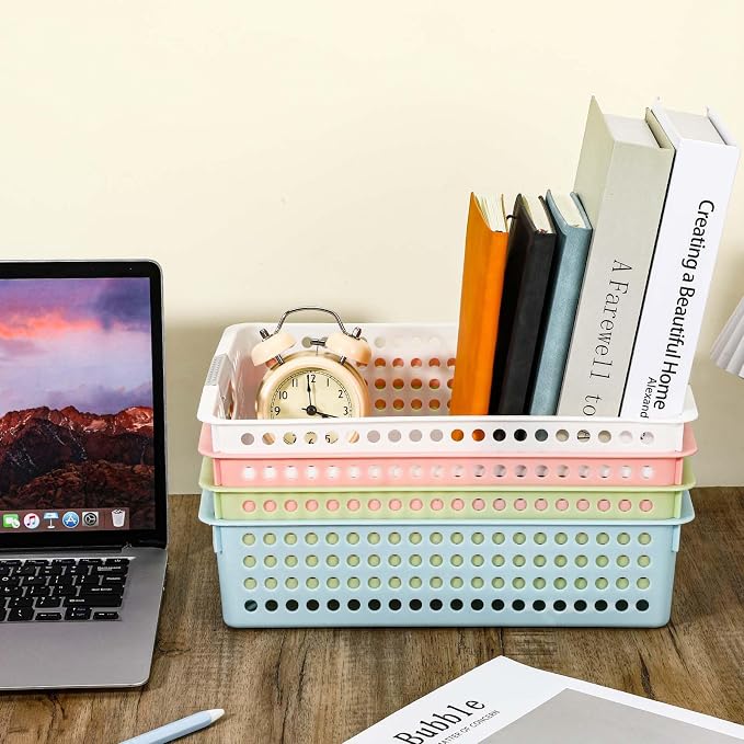 4 Pack Paper Tray Organizer, 4A Paper Tray Durable Desk Storage Bins, Stackable - Image 7