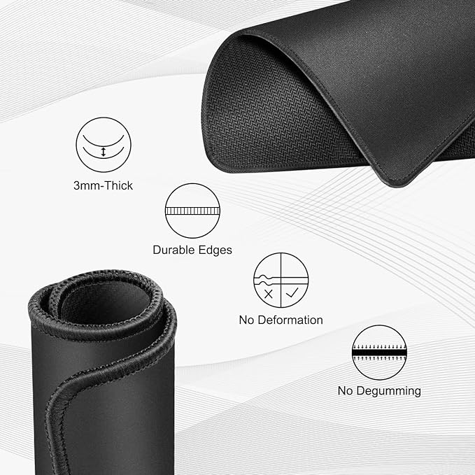 JIKIOU 3 Pack Mouse Pad with Stitched Edge, Comfortable Mouse Pads with - Image 3