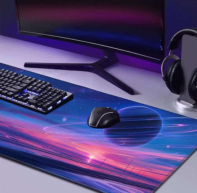 Space Landscape Computer Mouse Pad, XXL Laptop Gaming Mouse Keyboard Pad | - Image 4