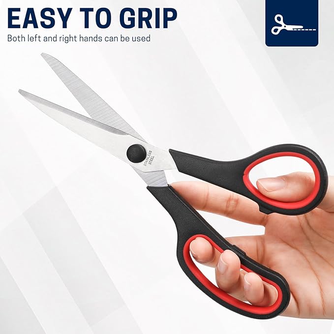 36 Packs 8" Multipurpose Scissors, Ultra Sharp Blade Shears, Comfort-Grip - Image 7