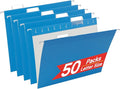 Blue Hanging File Folders, 50 Packs Reinforced Hang Folders, Designed by OfficeSuppliesDirect
