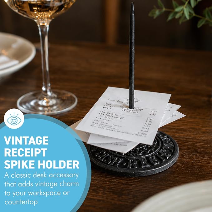 Thorness Vintage cast Iron Cash Register Receipt Spike Paperweight | Desk - Image 2