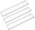 3 Pack 6 Inch Ruler Set Plastic Straight Ruler Transparent Measuring Tool by KALIONE