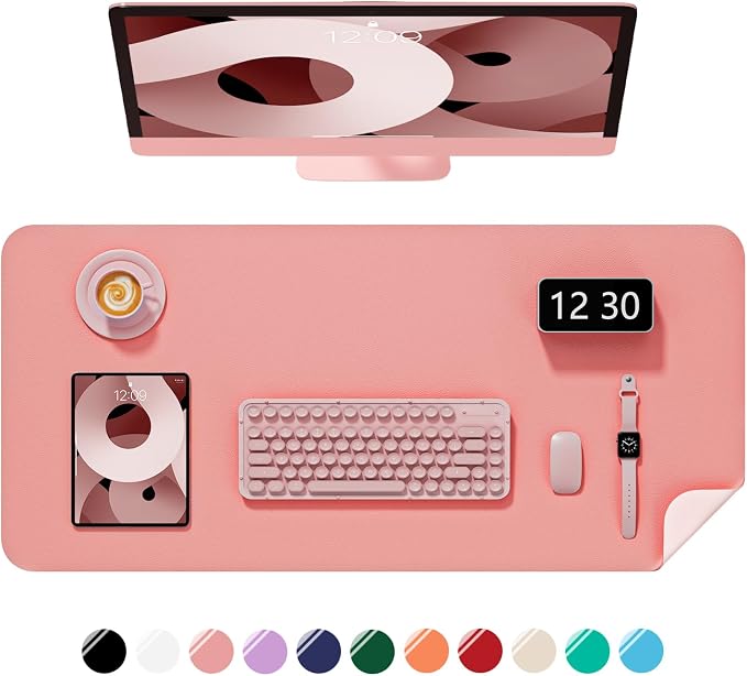 Desk Pad, 23.6" x 13.8" PU Leather Non-Slip Desk Mat Large Mouse Pad by Niniubye