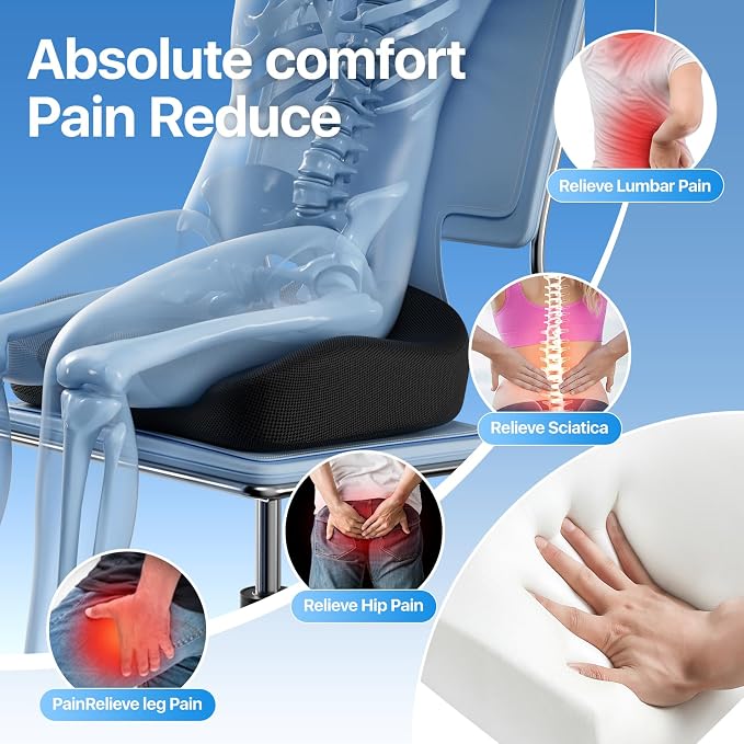 CJACSOC Seat Cushion, Extra Large Memory Foam Cushion - Image 5