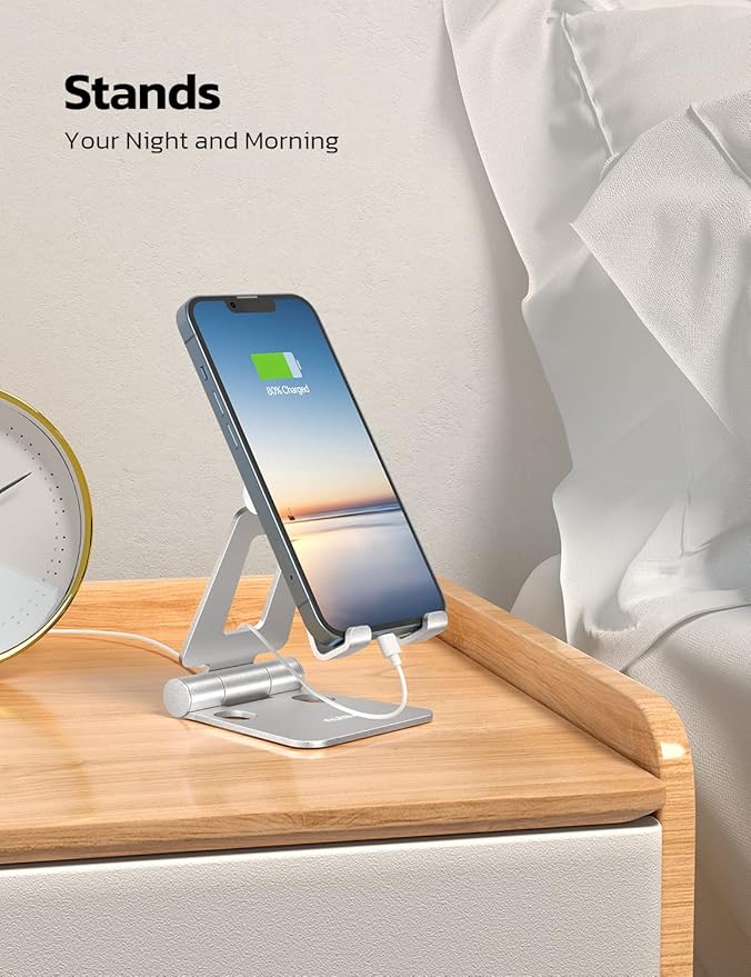 Nulaxy 2 Pack Dual Folding Cell Phone Stand, Fully Adjustable Foldable Desktop - Image 4