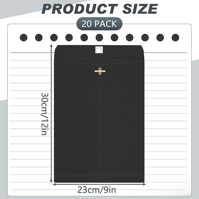 Geyee 20 Pcs 9 x 12 Inch Clasp Envelopes Letter Size Mailing Envelopes - Image 2