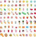 90Pcs 3D Food Erasers for Kids, All are Food Styles, Random Desktop Pets Toys by CLOCKKING