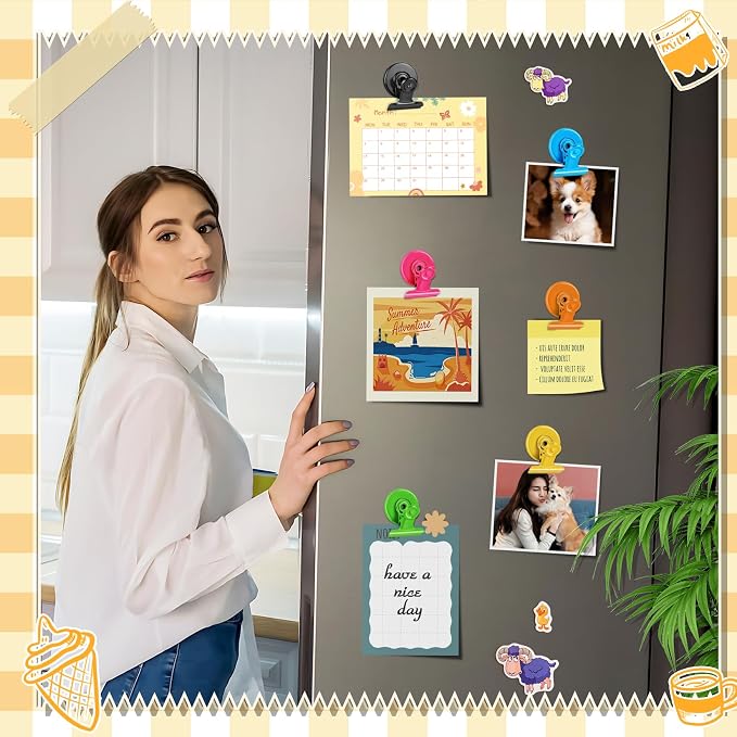 Grtard 12 Pack Magnetic Clips, Fridge Magnets Refrigerator Magnets, Strong - Image 3