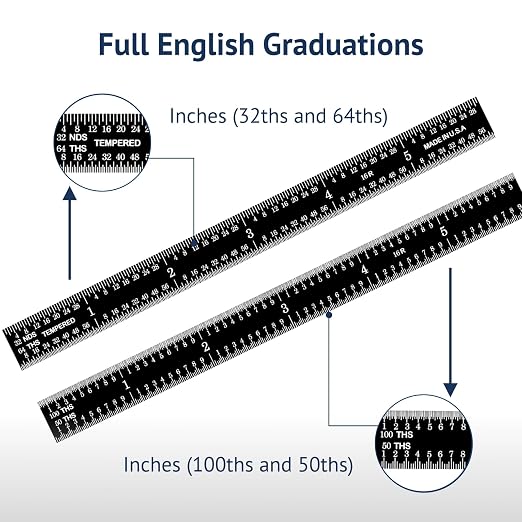 PEC Tools 6 inch Flexible Metal Ruler, High Contrast, 16R Graduation, Machinist - Image 6