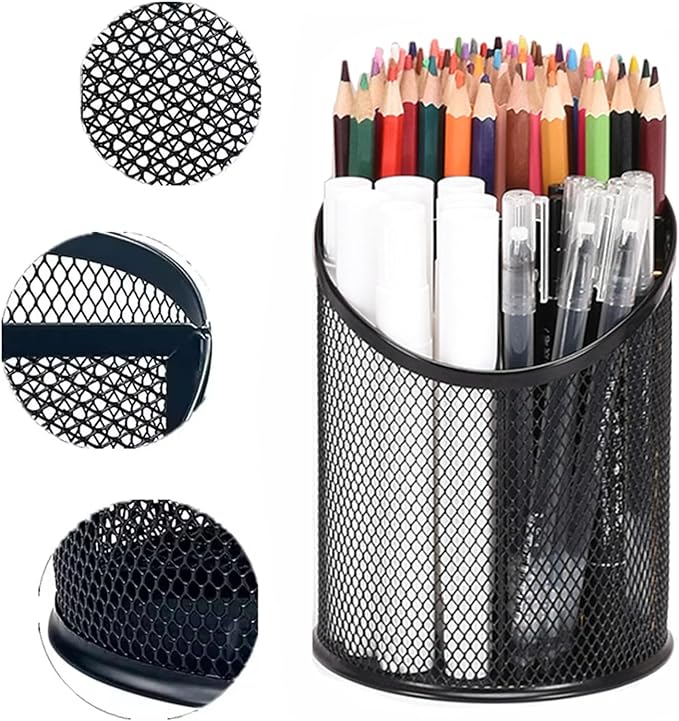 MINDEPOT 2 Pack Mesh Pencil Holder Pen Cup - Image 2
