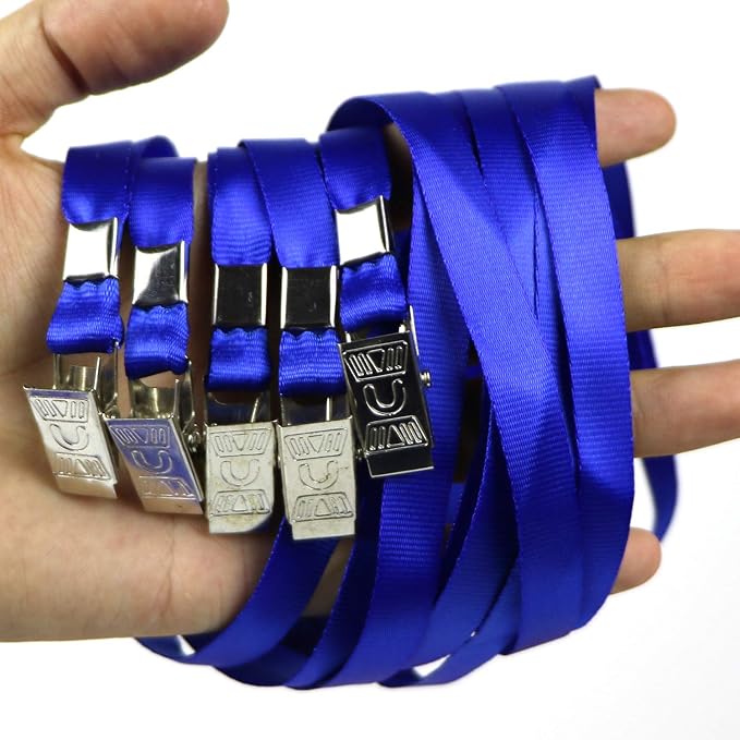 Ollain Lanyards for Id Badges Nylon Neck Flat Cruise Lanyard Bulldog Clips - Image 5