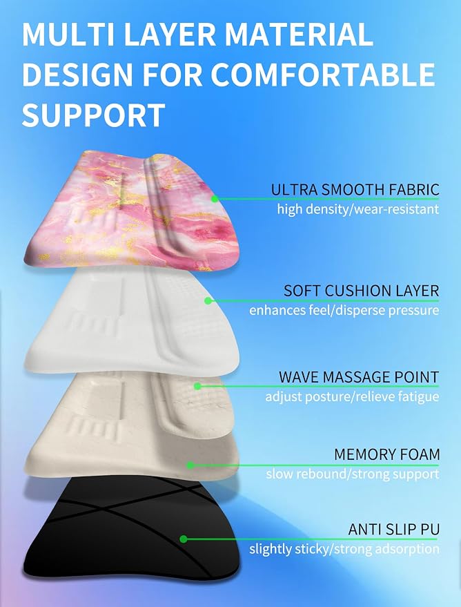Ergonomic Wave Wrist Rest with Keyboard Stand, Cushioned Palm Rest, Comfortable - Image 3