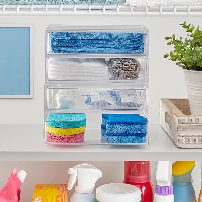STORi Stackable Desk Drawer Organizer, 4 Wide Drawers - Image 6